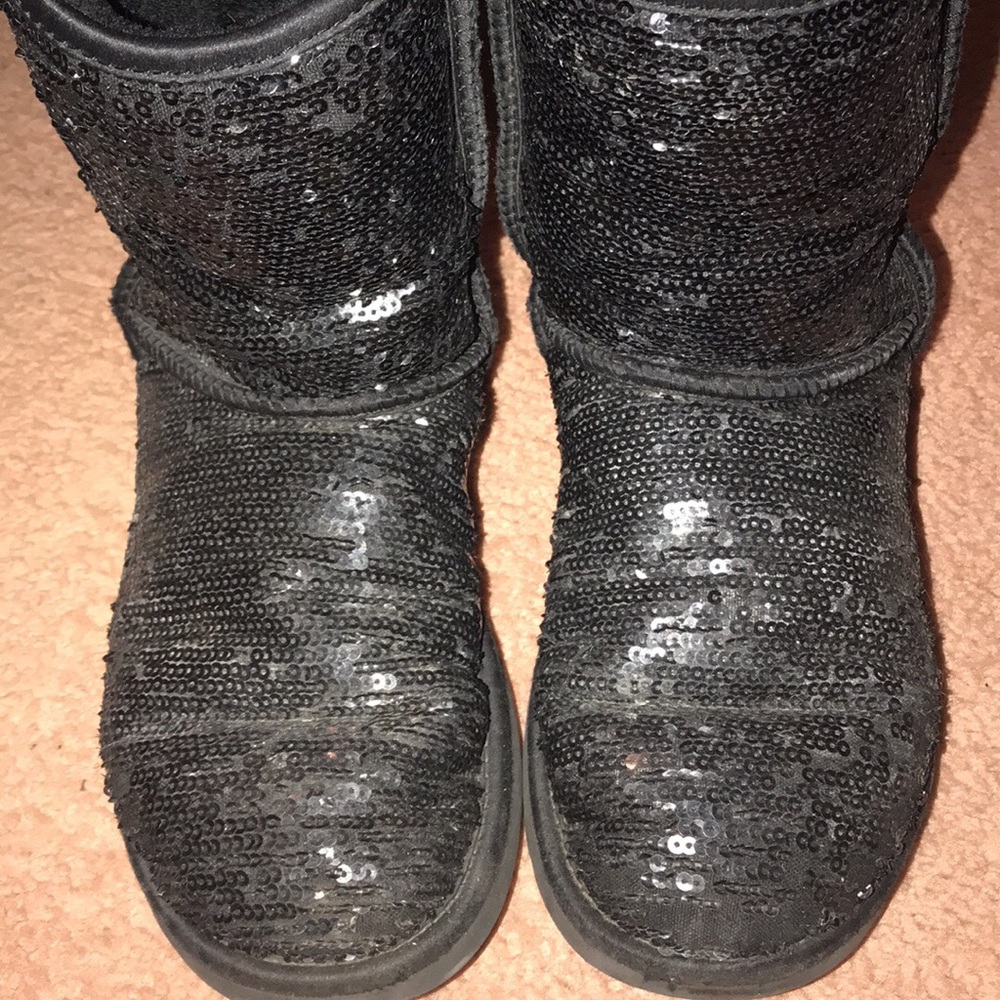 Black sequin ugg boots